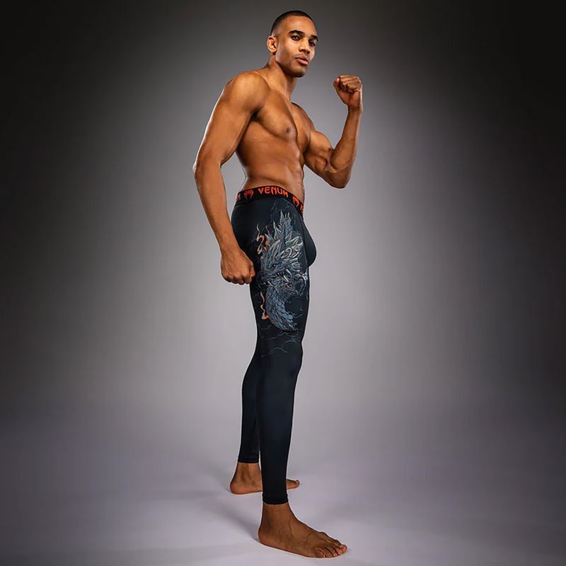 Men's training leggings Venum Thunder Dragon Spats Black/Grey/Copper 3