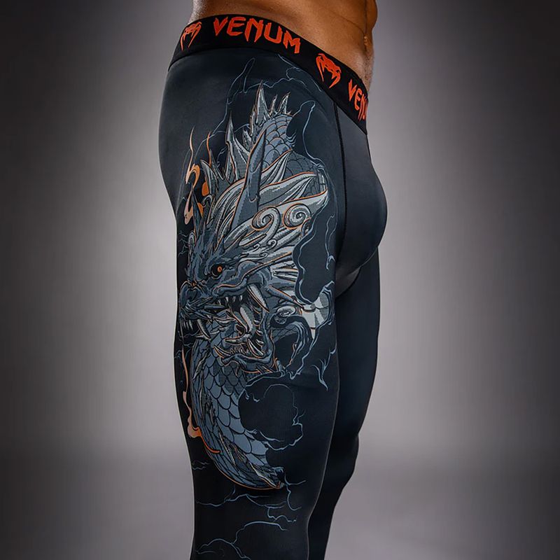Men's training leggings Venum Thunder Dragon Spats Black/Grey/Copper 5
