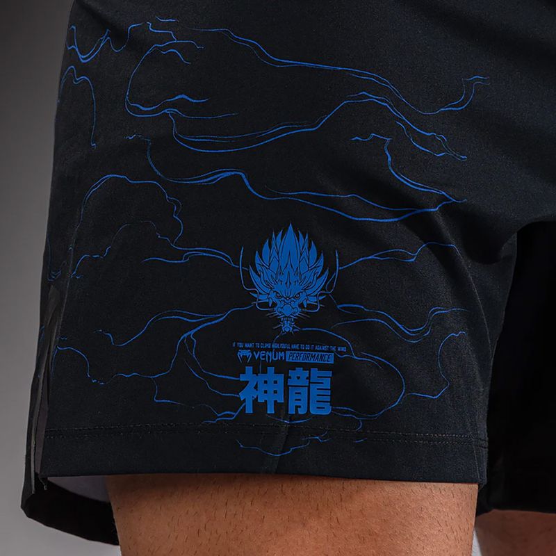 Men's training shorts Venum Thunder Dragon Black/Royal Blue 7