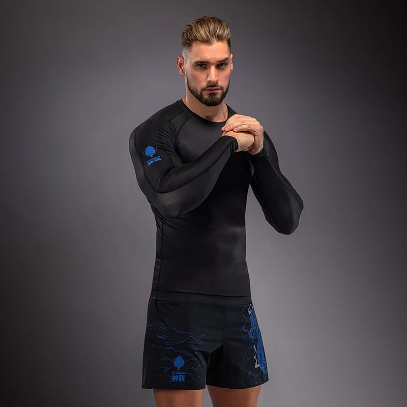 Men's long sleeve rashguard Venum Thunder Dragon black/royal blue 3