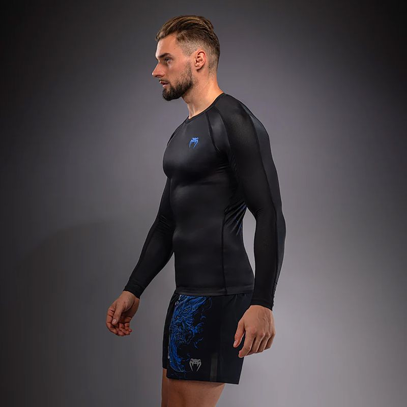 Men's long sleeve rashguard Venum Thunder Dragon black/royal blue 4
