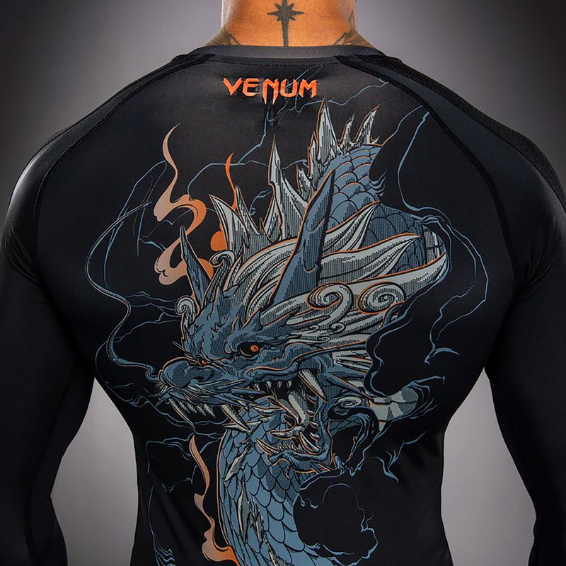 Men's long sleeve rashguard Venum Thunder Dragon black/grey/copper 6