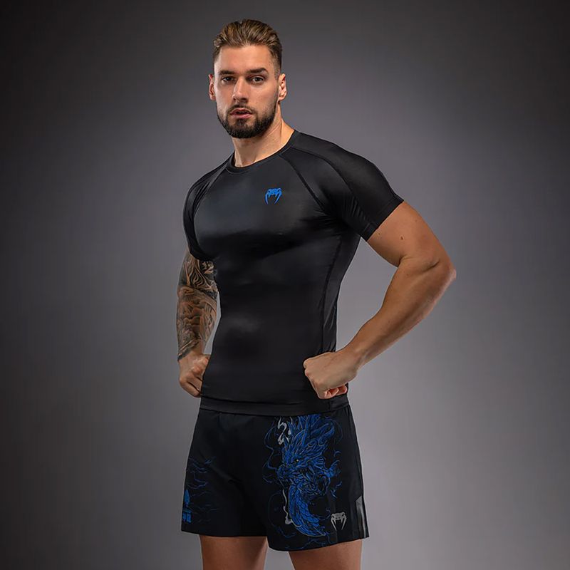 Men's rashguard Venum Thunder Dragon black/royal blue 4