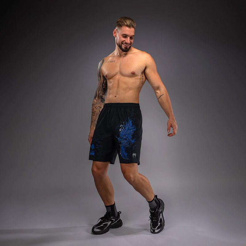 Men's training shorts Venum Thunder Dragon Training Black/Royal Blue 2