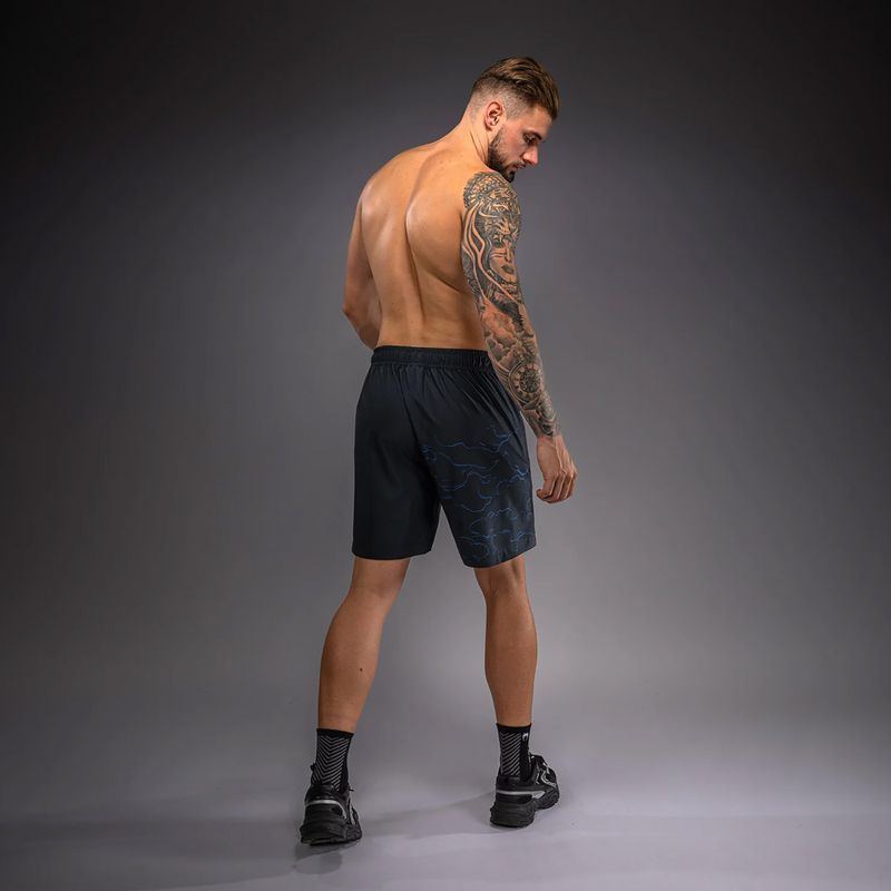 Men's training shorts Venum Thunder Dragon Training Black/Royal Blue 3