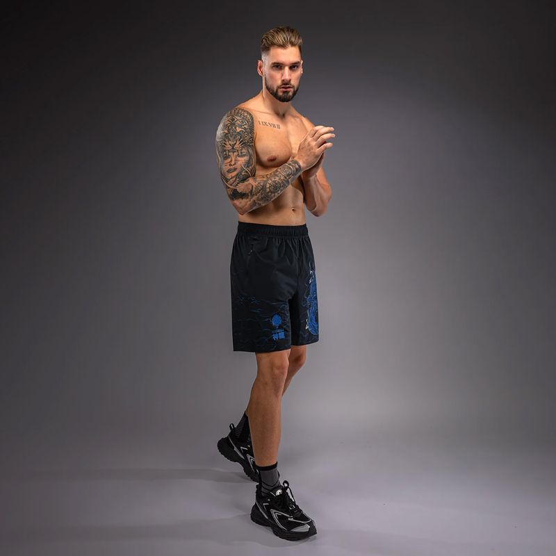 Men's training shorts Venum Thunder Dragon Training Black/Royal Blue 4