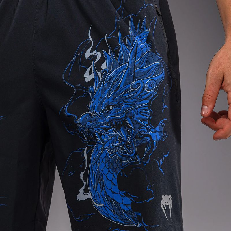Men's training shorts Venum Thunder Dragon Training Black/Royal Blue 6
