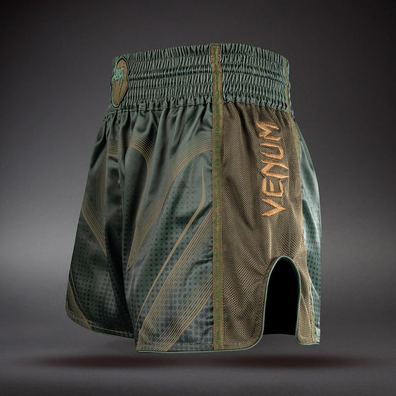 Training shorts Venum Stealth Muay Thai Khaki/Dark Green 3