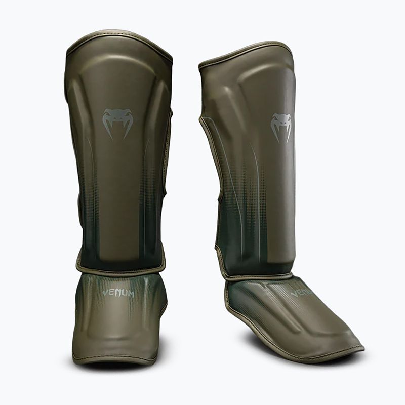 Shin and foot guards Venum Stealth Shin khaki/dark green