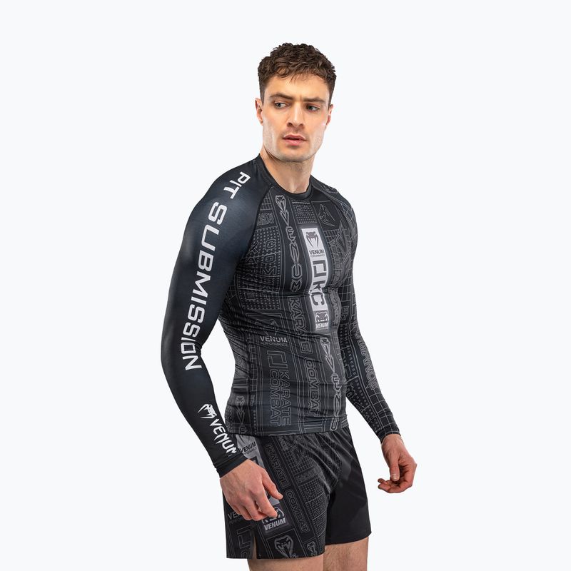 Men's long sleeve rashguard Venum Karate Combat black/grey 3