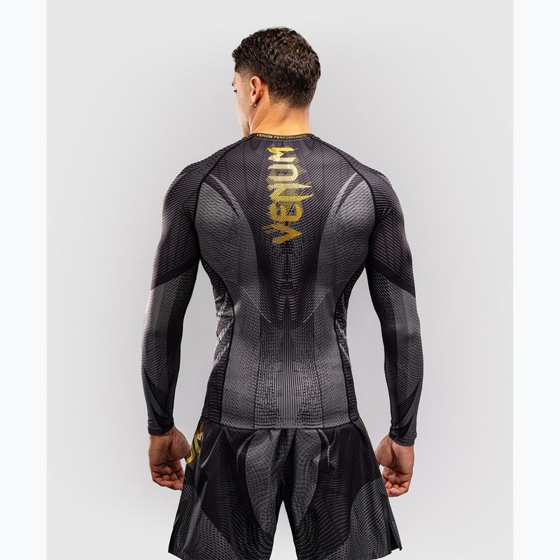 Men's long sleeve rashguard Venum Galactic 3.0 Rashguard LS black/gold 2