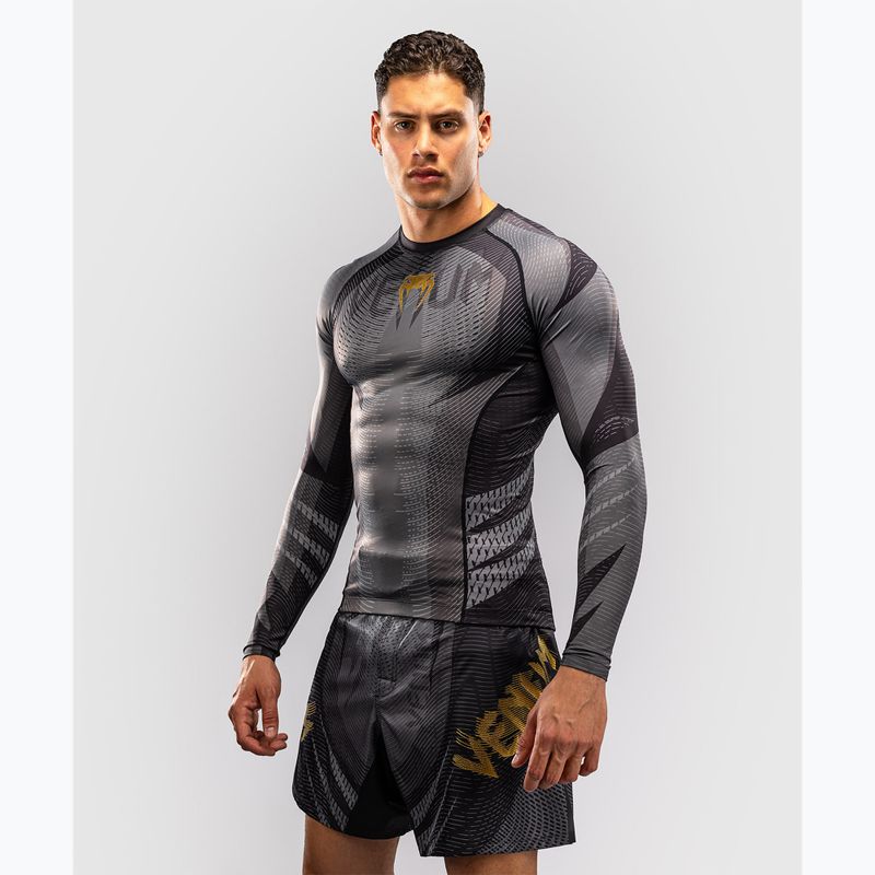 Men's long sleeve rashguard Venum Galactic 3.0 Rashguard LS black/gold 3