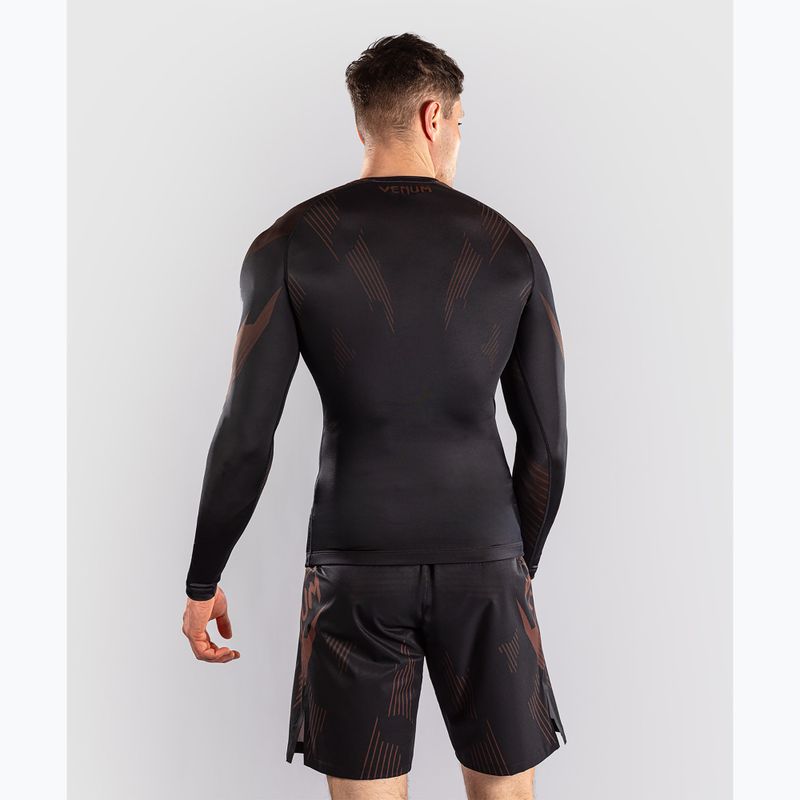 Men's long sleeve rashguard Venum No-Gi 6.0 Rashguard black/brown 3