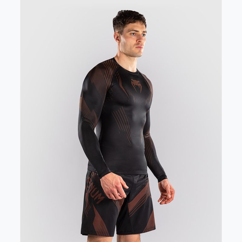 Men's long sleeve rashguard Venum No-Gi 6.0 Rashguard black/brown 5