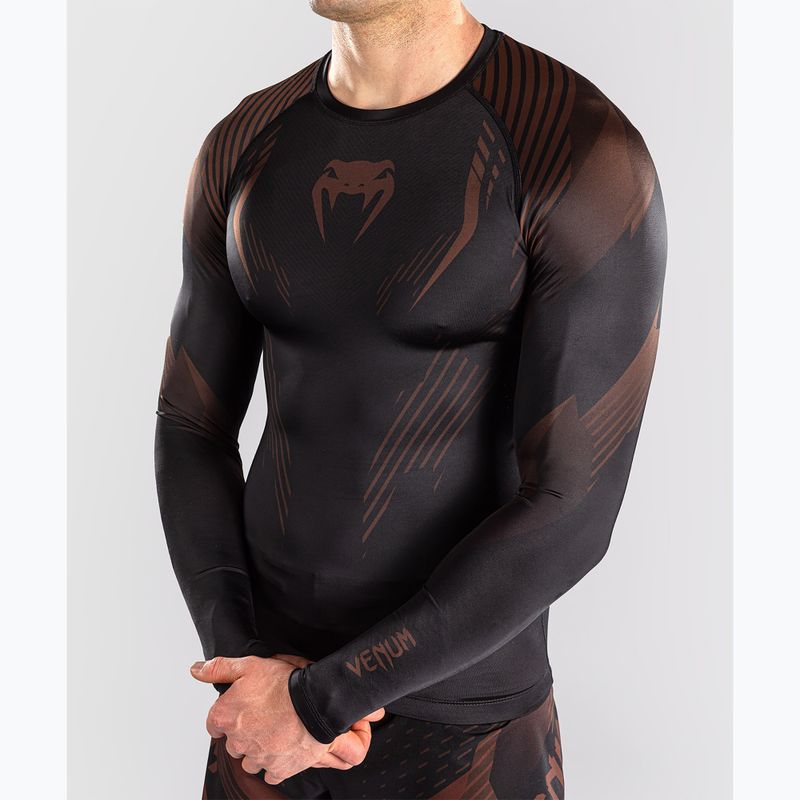 Men's long sleeve rashguard Venum No-Gi 6.0 Rashguard black/brown 6