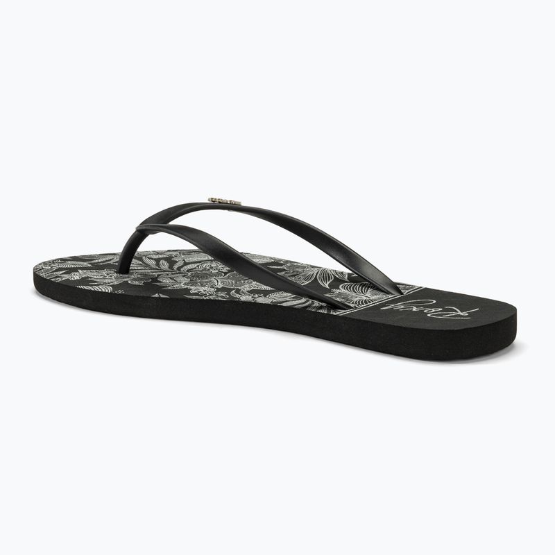 ROXY Viva Stamp II women's flip flops black/white 3