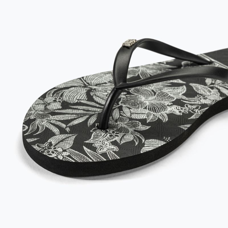 ROXY Viva Stamp II women's flip flops black/white 7
