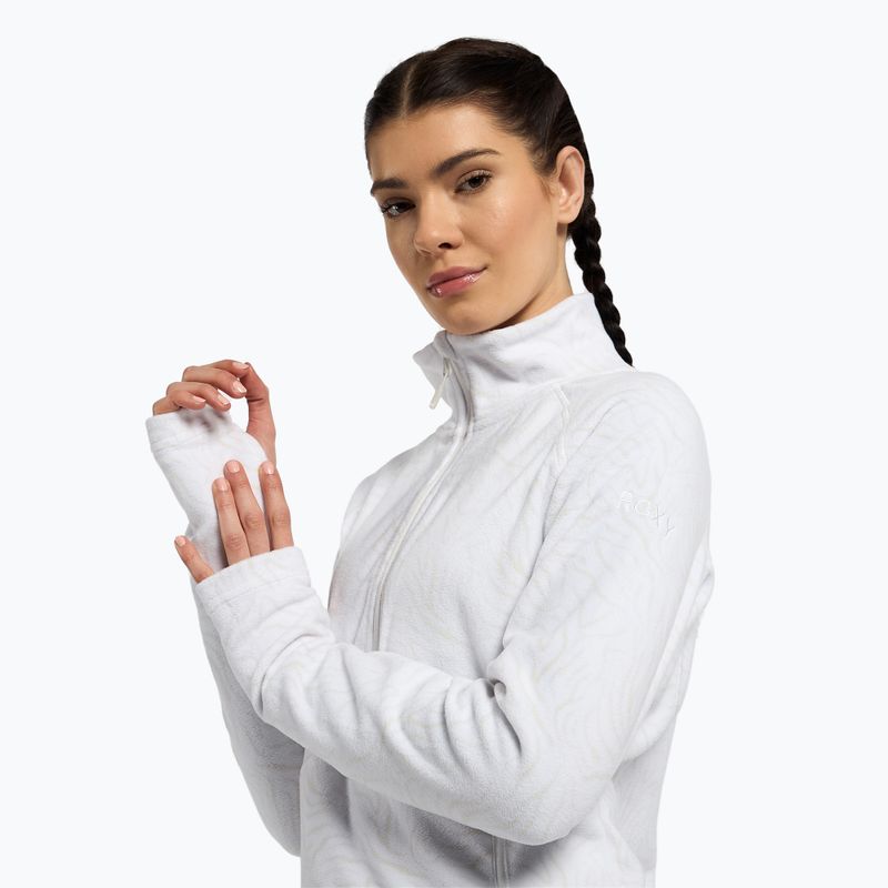 Women's snowboard sweatshirt ROXY Cascade 2021 bright white zebra print 5