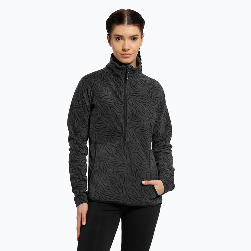 Women's snowboard sweatshirt ROXY Cascade 2021 true black zebra print