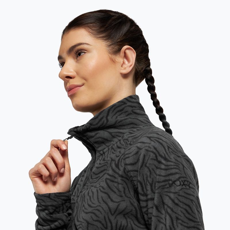 Women's snowboard sweatshirt ROXY Cascade 2021 true black zebra print 5