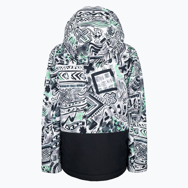 Quiksilver Mission Printed Block children's snowboard jacket black-white EQBTJ03147 2