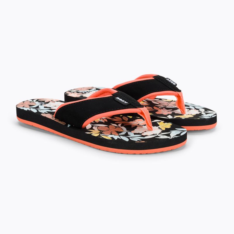 Women's flip flops ROXY Coastin Print 2021 black print 5
