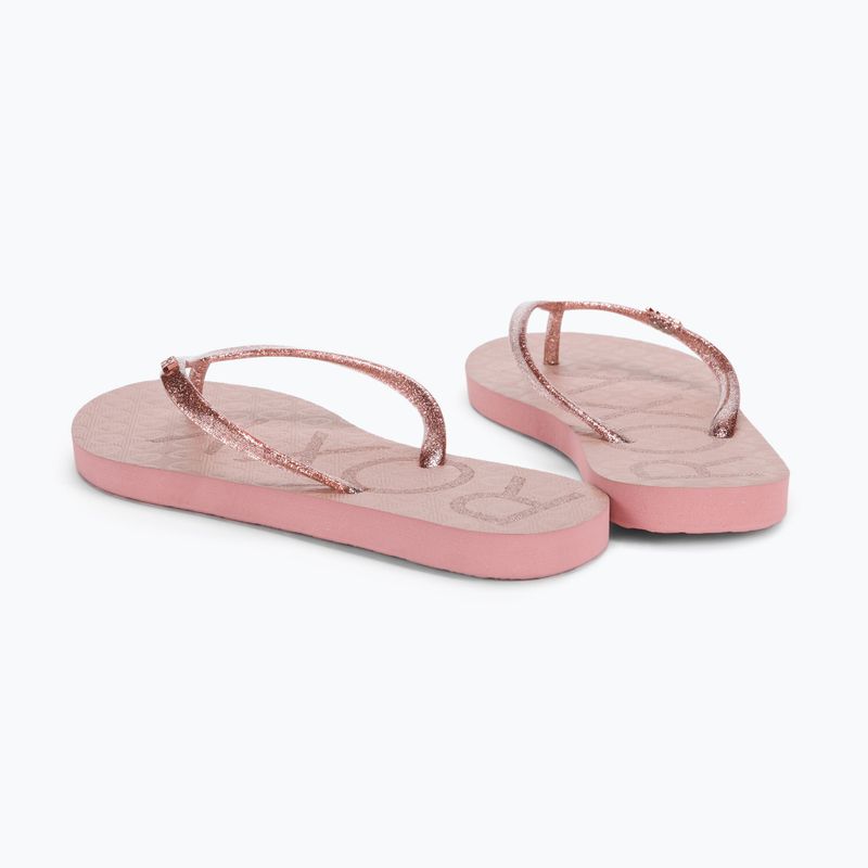 Women's flip flops ROXY Viva Sparkle 2021 rose gold 3