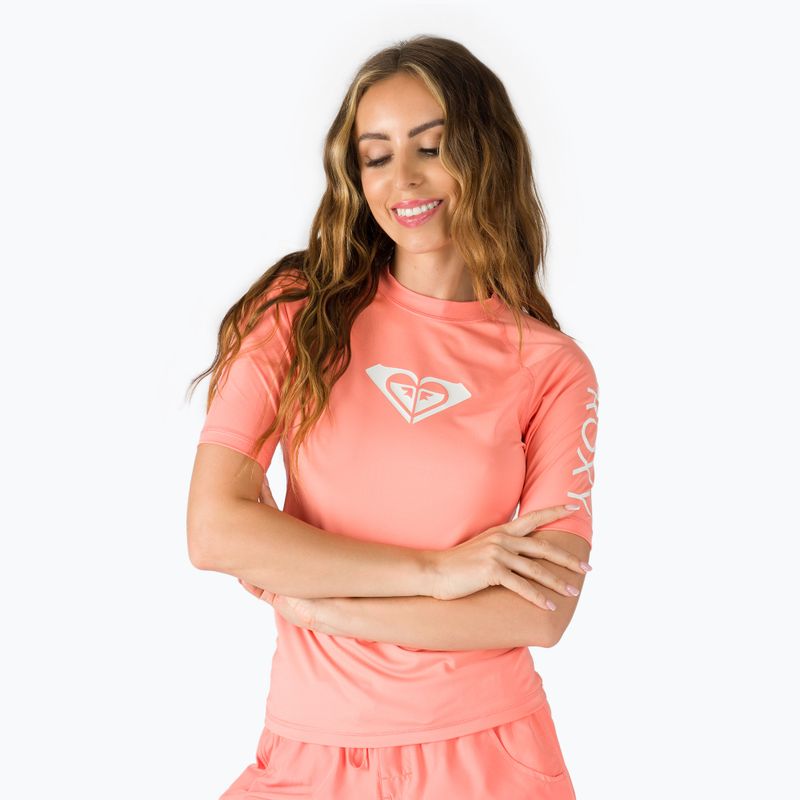 Women's swimming T-shirt ROXY Whole Hearted 2021 fusion coral