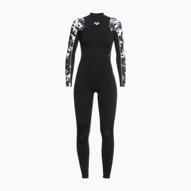 Women's wetsuit ROXY 3/2 Elite XT ST Printed FZ GBS 2021 true black/black flowers