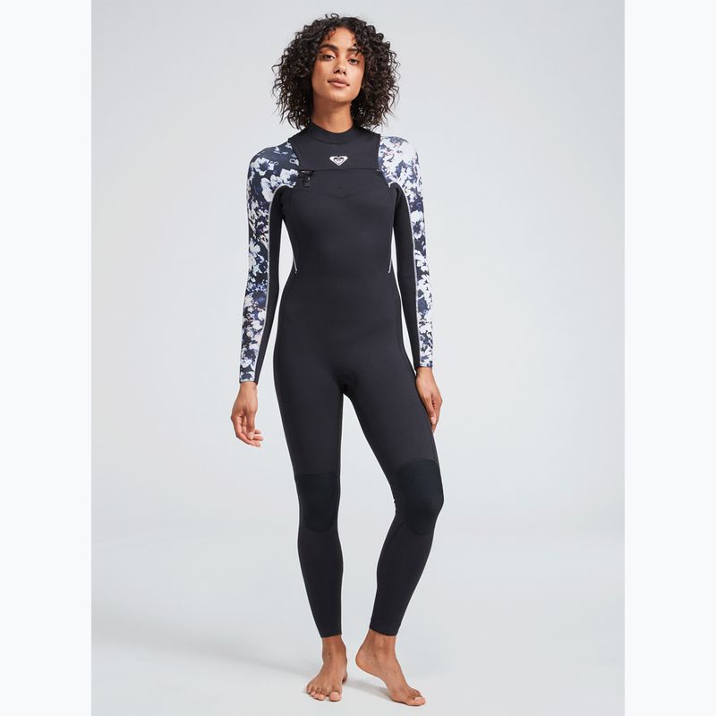 Women's wetsuit ROXY 4/3 Elite XT St Printed FZ GBS 2021 true black/black flowers 10