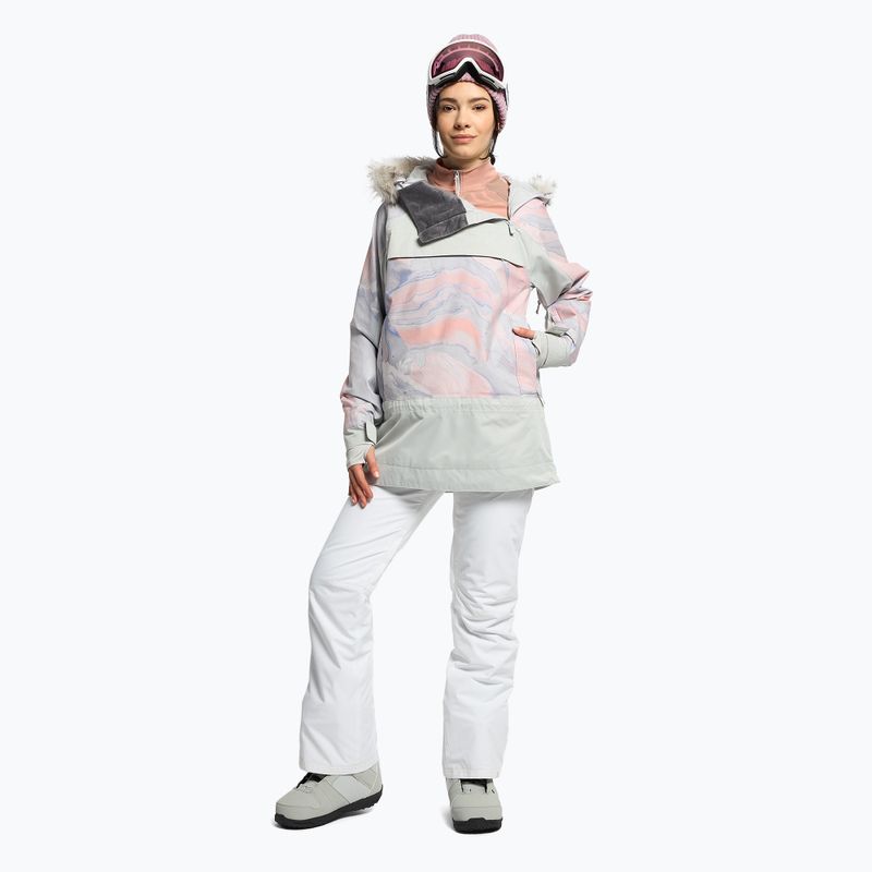 Women's snowboard jacket ROXY Chloe Kim Overhead 2021 gray violet marble 2