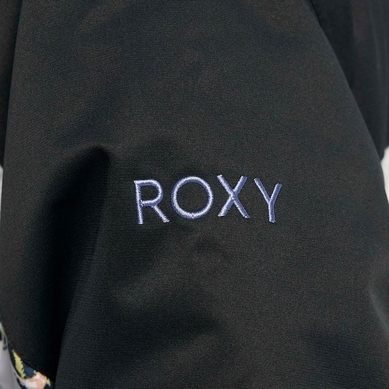 Women's snowboard jacket ROXY Jetty Block 2021 true black black flowers 7
