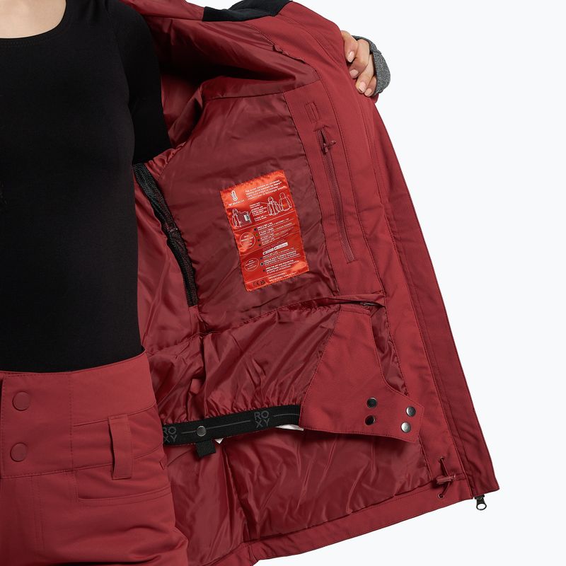 Women's snowboard jacket ROXY Stated Warmlink 2021 brick red 10