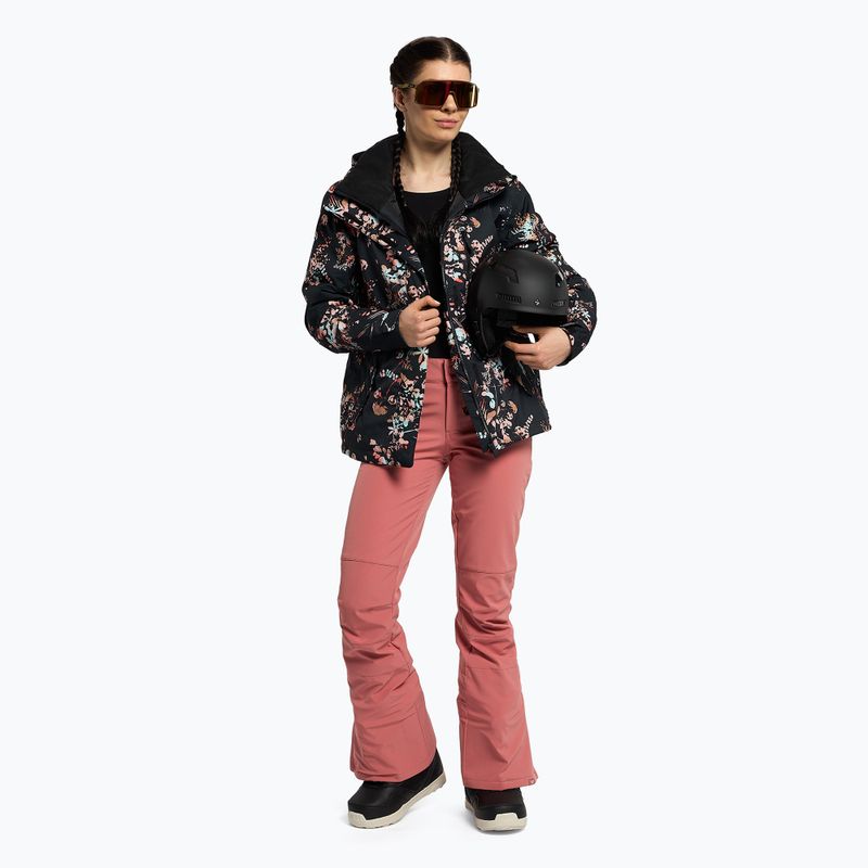Women's snowboard jacket ROXY Jetty 2021 true black tropical cyanotype 2