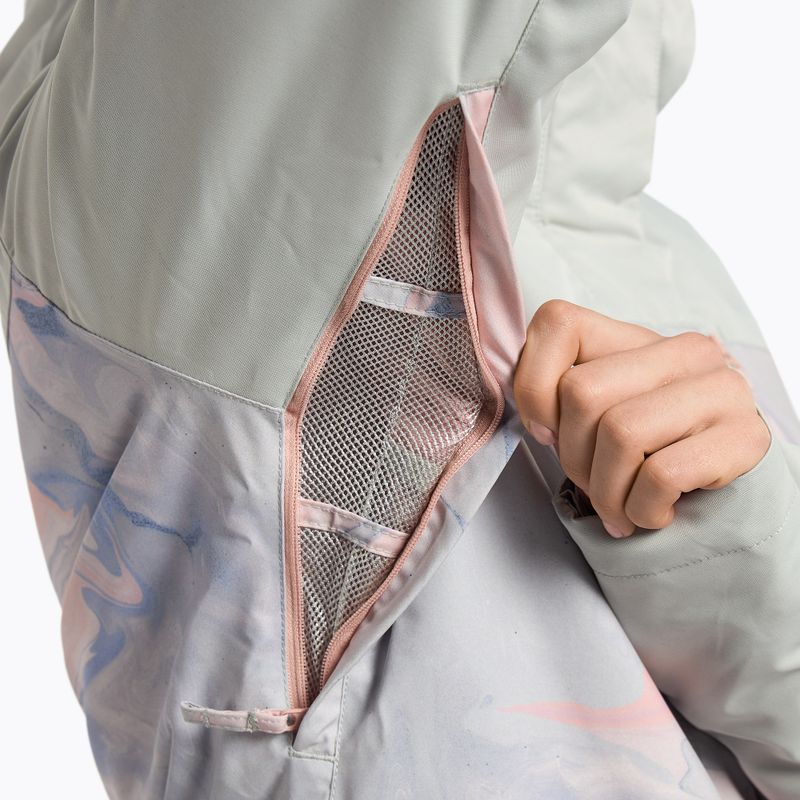 Women's snowboard jacket ROXY Jetty Block 2021 gray violet marble 10