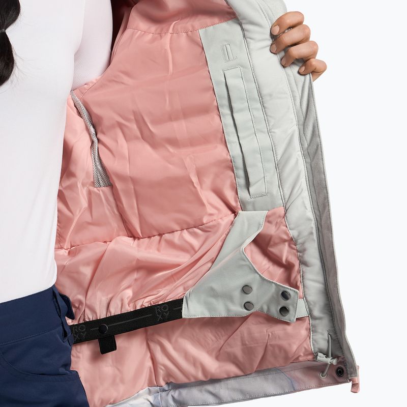 Women's snowboard jacket ROXY Jetty Block 2021 gray violet marble 11