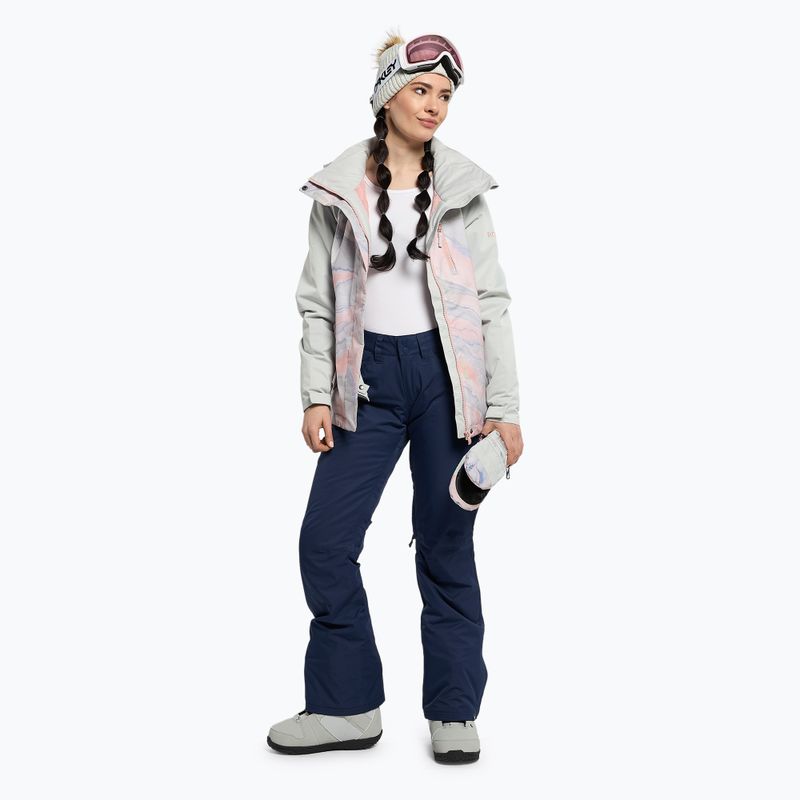 Women's snowboard jacket ROXY Jetty Block 2021 gray violet marble 2