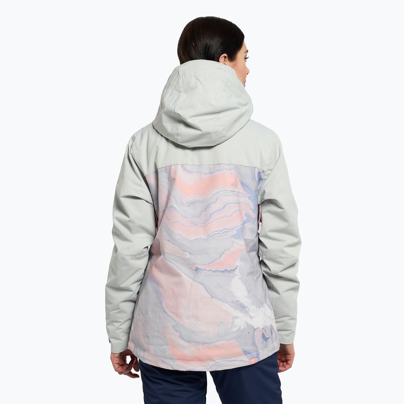 Women's snowboard jacket ROXY Jetty Block 2021 gray violet marble 4