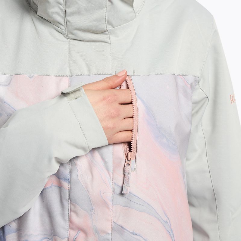 Women's snowboard jacket ROXY Jetty Block 2021 gray violet marble 8