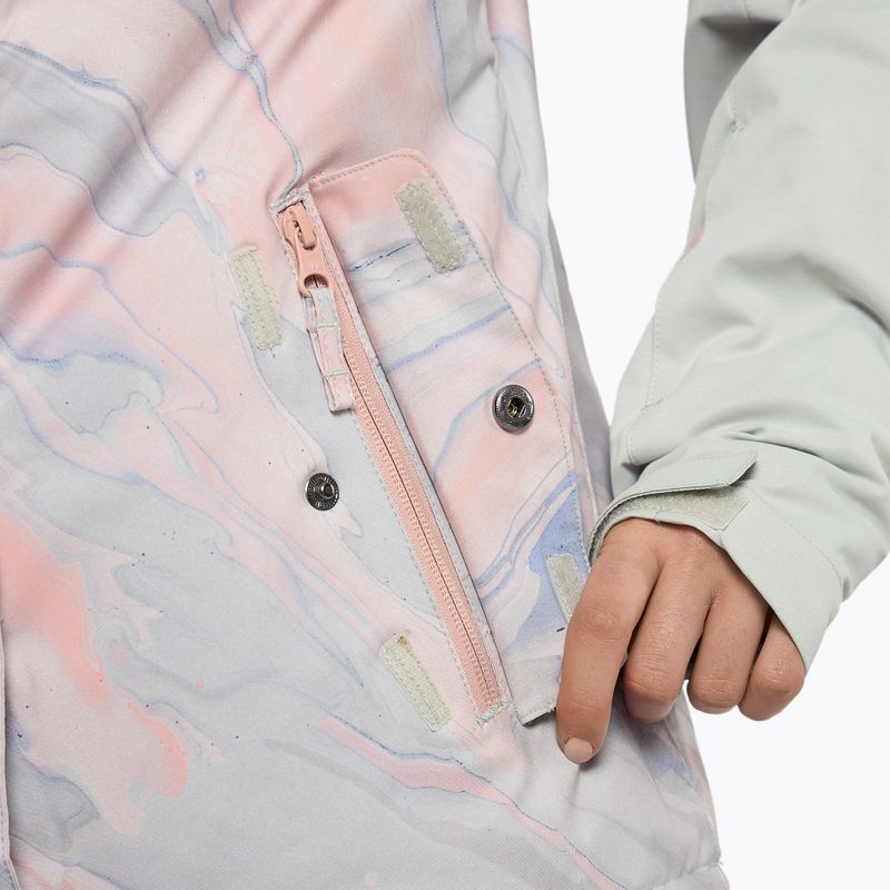 Women's snowboard jacket ROXY Jetty Block 2021 gray violet marble 9