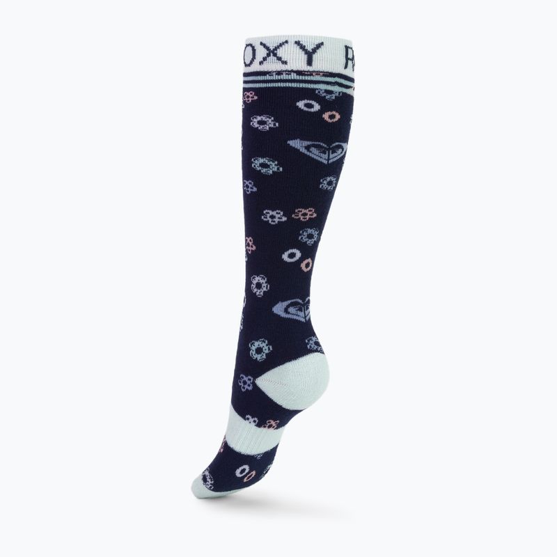 Children's snowboard socks ROXY Frosty 2021 medieval blue neo logo 2