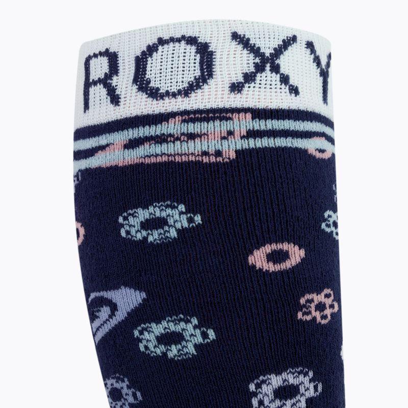 Children's snowboard socks ROXY Frosty 2021 medieval blue neo logo 4