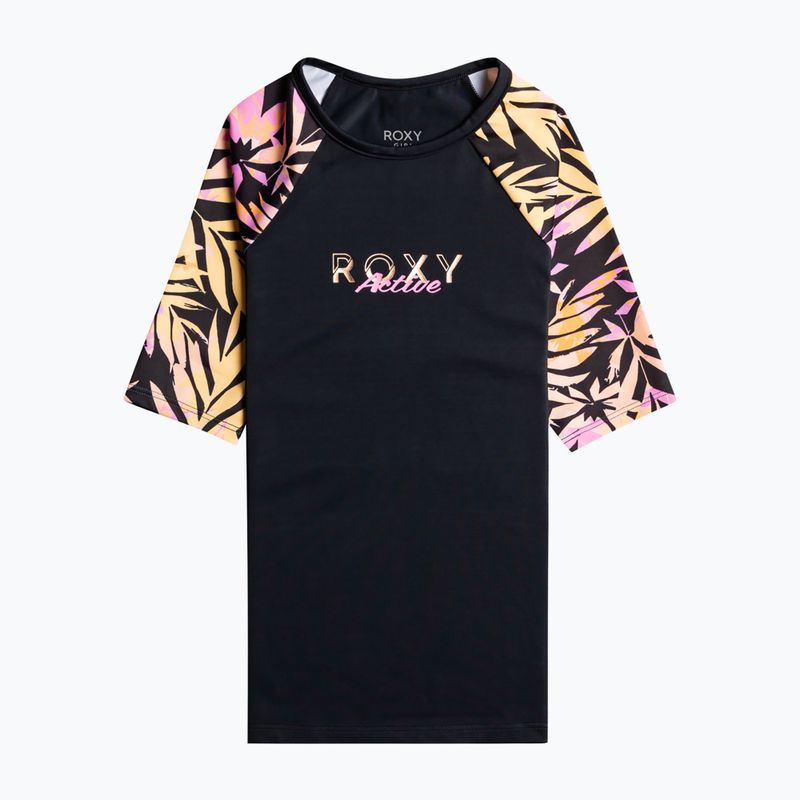 Children's swimming T-shirt ROXY Active Joy Lycra 2021 anthracite zebra jungle girl 4