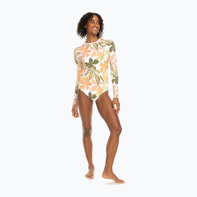 Ladies' one-piece swimsuit ROXY Print Mix Solid 2021 bright white subtly salty flat 5