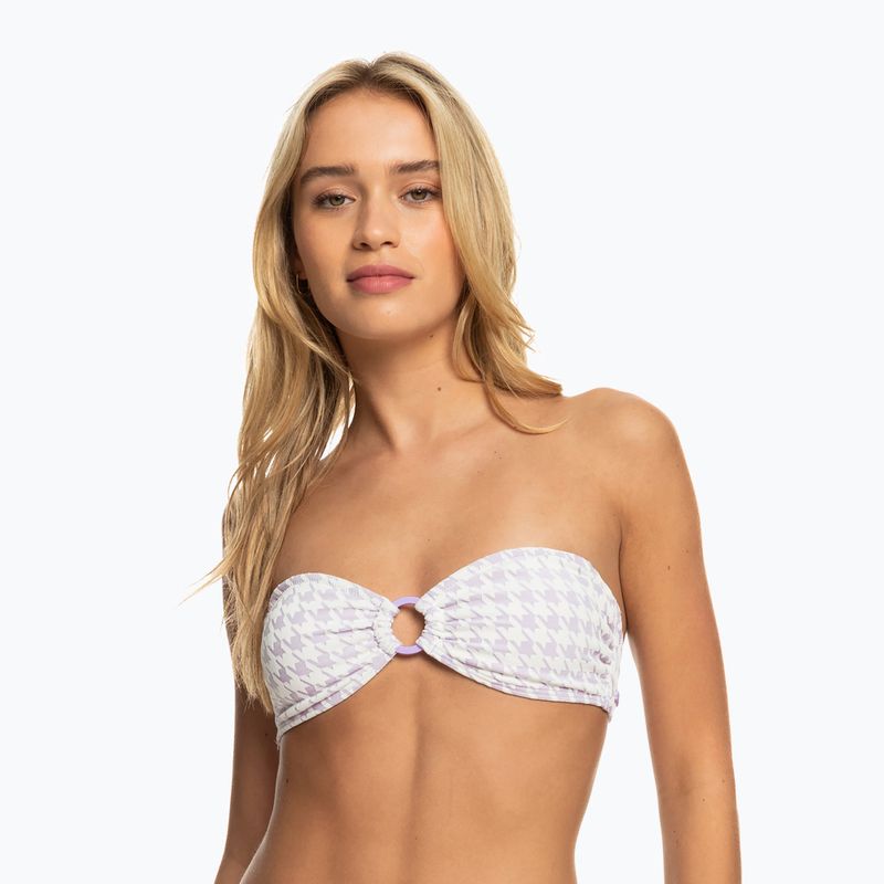 Swimsuit top ROXY Check It Bandeau 2021 purple rose 4