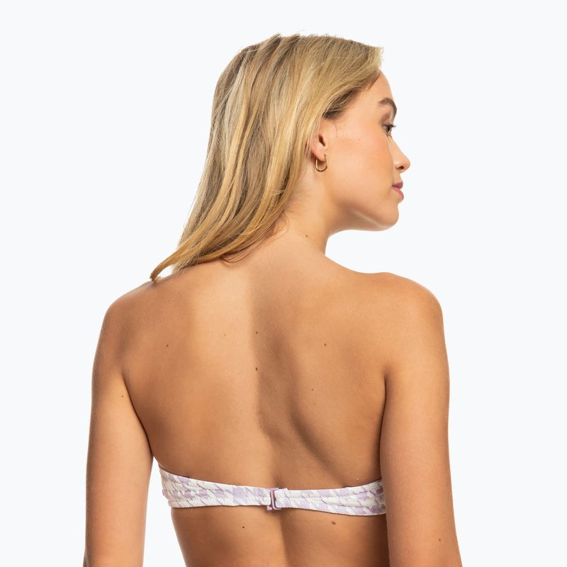 Swimsuit top ROXY Check It Bandeau 2021 purple rose 7