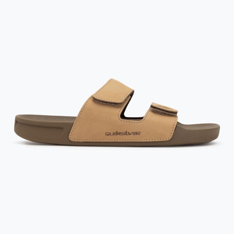 Quiksilver men's Rivi Leather Double Adjust flip-flops tan 1 2