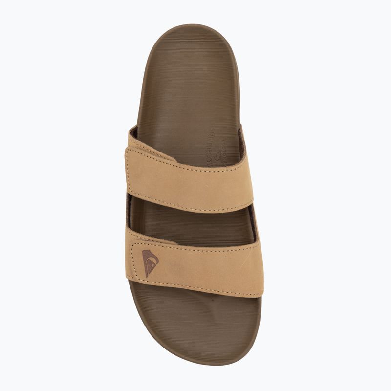 Quiksilver men's Rivi Leather Double Adjust flip-flops tan 1 5