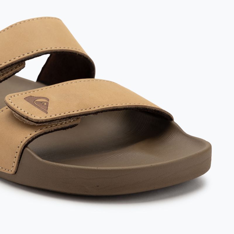 Quiksilver men's Rivi Leather Double Adjust flip-flops tan 1 7