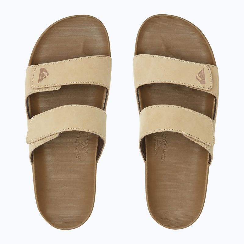 Quiksilver men's Rivi Leather Double Adjust flip-flops tan 1 2